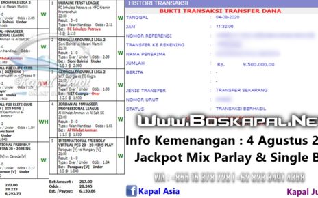 Info Kemenangan Bermain Mix Parlay & Single Bet
