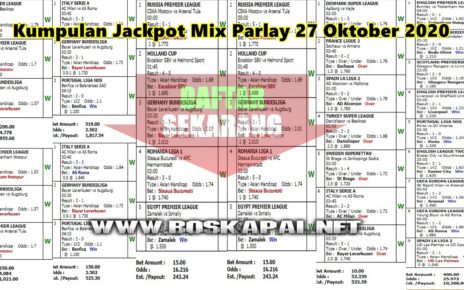 Kumpulan Jackpot Mix Parlay 27 Oktober 2020