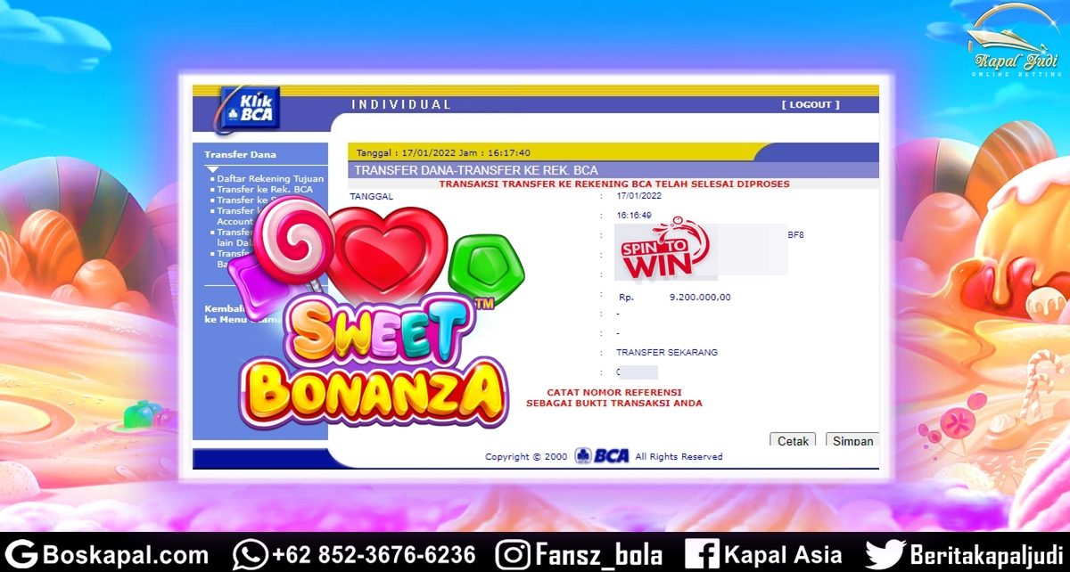 Jackpot Main Slot Sweet Bonanza 17 Januari 2022